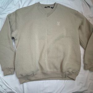 Men's Beige PGA V-Neck Sweater